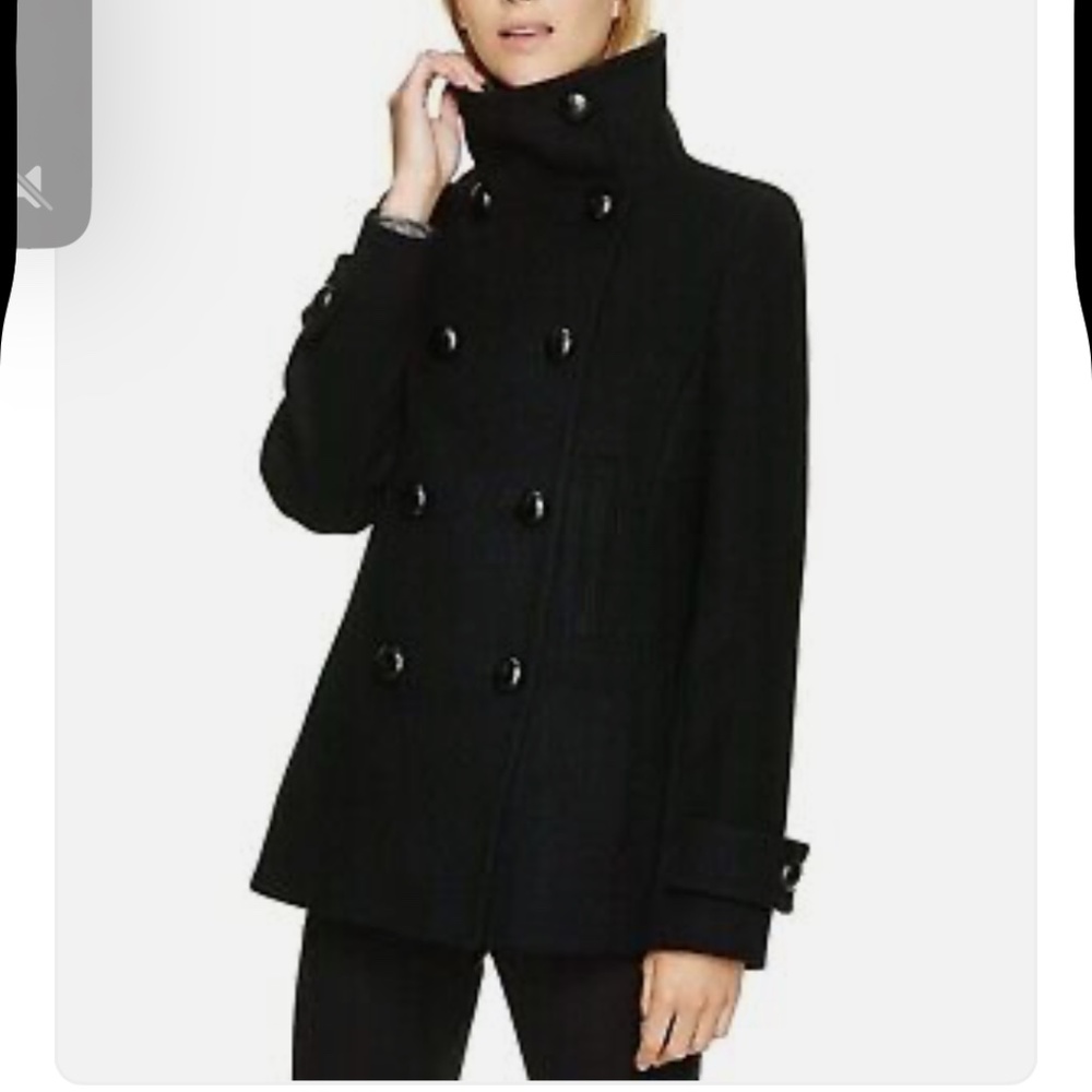 Aritzia T. Babaton Howell Wool Cashmere Double Breast High Collar Peacoat XXS - Picture 1 of 14